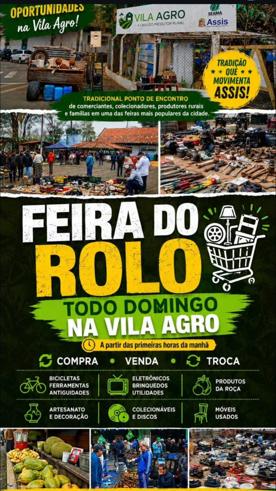 FEIRA DO ROLO MOVIMENTA DOMINGOS NA VILA AGRO