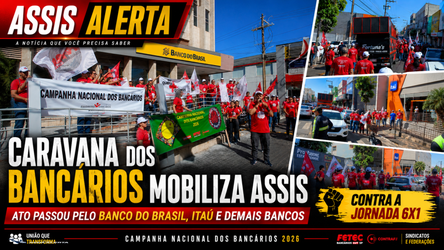 Caravana dos bancários passa por Assis em mobilização da campanha nacional